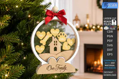 Personalized Christmas Family Hanging Ornament Laser Cut SVG Product Image 1