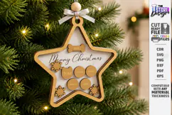 Personalized Christmas Family Ornament Laser Cut | Wreath Product Image 1