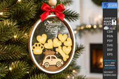 Personalized Christmas Family Hanging Ornament Laser Cut SVG Product Image 1