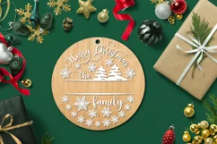 Christmas Family Sign SVG. Christmas Round Sign SVG Product Image 1