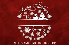 Christmas Family Sign SVG. Christmas Round Sign SVG Product Image 2
