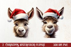 Christmas Farm Animal Peeking Clipart Sublimation Product Image 1