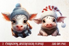 Christmas Farm Animal Peeking Clipart Sublimation Product Image 1