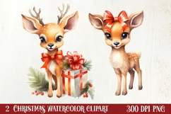 Christmas Farm Animals Clipart, Christmas PNG Product Image 1