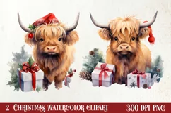 Christmas Farm Animals Clipart, Christmas PNG Product Image 1