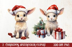 Christmas Farm Animals Clipart, Christmas PNG Product Image 1