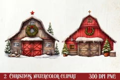 Christmas Farm Animals Clipart, Christmas PNG Product Image 1