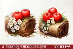 Christmas Farm Animals Clipart, Christmas PNG Product Image 1