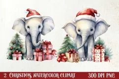 Christmas Farm Animals Clipart, Christmas PNG Product Image 1
