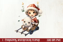 Christmas Farm Animals Clipart, Christmas PNG Product Image 1