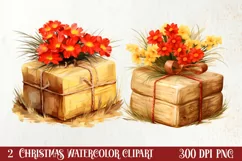 Christmas Farm Animals Clipart, Christmas PNG Product Image 1