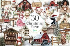 Christmas Farm Sublimation Clipart Product Image 1