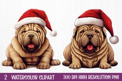Cute Christmas Dog Sublimation Clipart, Cute Christmas Dog Product Image 1