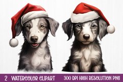 Cute Christmas Dog Sublimation Clipart, Cute Christmas Dog Product Image 1