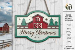 Christmas Farm Sign Laser Cut. Christmas Wall decor SVG Product Image 1