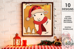 Christmas Farm Tiered Tray Lasercut. Christmas Decor SVG Product Image 1