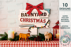 Christmas Farm Tiered Tray Lasercut. Christmas Decor SVG Product Image 1