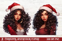 Christmas Fashion Girl Clipart, Christmas Fashion Girl Product Image 1
