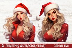 Christmas Fashion Girl Clipart, Christmas Fashion Girl Product Image 1