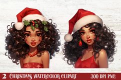 Christmas Fashion Girl Clipart, Christmas Fashion Girl Product Image 1