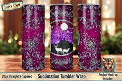 Product mockup image showcasing the sublimation tumbler wrap design on a 20oz skinny tumbler. Perfect for seasonal DIY projects and holiday drinkware decoration