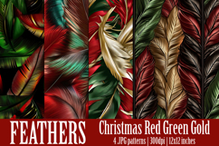 Christmas Patterns, Christmas Feathers Patterns, Holiday, s2 Product Image 1
