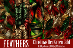 Christmas Patterns, Christmas Feathers Patterns, Holiday, s6 Product Image 1