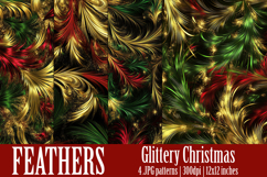 Christmas Patterns, Christmas Feathers Patterns, Sparkle, 2 Product Image 1