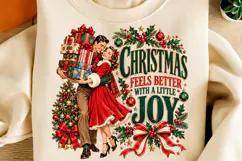 Christmas Feels Better with a Little Joy PNG | Vintage Png Product Image 1