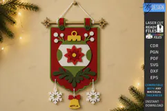 3D Felt Christmas Wall Hanging Banner | Christmas Wall Decor Product Image 1