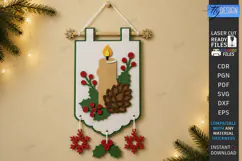 3D Felt Christmas Wall Hanging Banner | Christmas Wall Decor Product Image 1