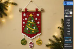 3D Felt Christmas Wall Hanging Banner | Christmas Wall Decor Product Image 1