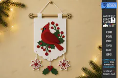 3D Felt Christmas Wall Hanging Banner | Christmas Wall Decor Product Image 1