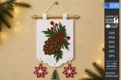 3D Felt Christmas Wall Hanging Banner | Christmas Wall Decor Product Image 1