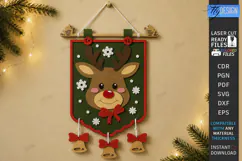 3D Felt Christmas Wall Hanging Banner | Christmas Wall Decor Product Image 1