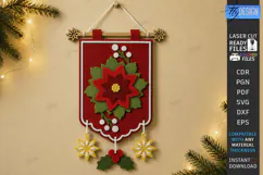 3D Felt Christmas Wall Hanging Banner | Christmas Wall Decor Product Image 1