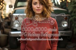 Christmas Mockup, Red Shirt, Female Mockup Background, d2 Product Image 1