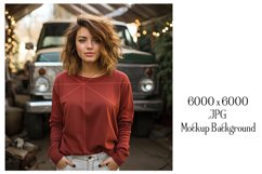 Christmas Mockup, Red Shirt, Female Mockup Background, d2 Product Image 2