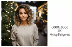 Christmas Mockup, Tan Shirt, Female Mockup Background, d4b Product Image 2