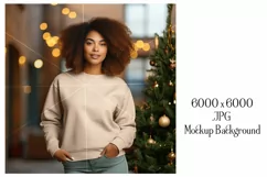 Christmas Mockup, Tan Shirt, Female Mockup Background, d8b Product Image 2