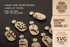 Christmas Earrings SVG, Earrings svg, Christmas ornament svg Product Image 2