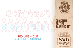 Christmas Earrings SVG, Earrings svg, Christmas ornament svg Product Image 3