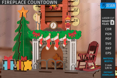 Christmas Fireplace Countdown Laser Cut, Advent Calendar SVG Product Image 2