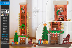 Christmas Fireplace Countdown Laser Cut, Advent Calendar SVG Product Image 1