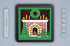 Christmas Fireplace Layered Papercut Product Image 2