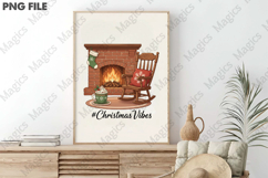 Christmas Fireplace PNG Sublimation Art Product Image 3