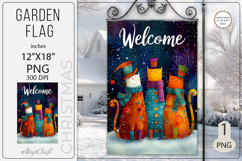 Garden flags welcome| Garden Flag Sublimation|cute cats Product Image 1