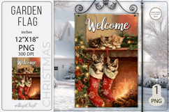 Garden flags welcome| Garden Flag Sublimation|cute cats Product Image 1