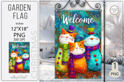Garden flags welcome| Garden Flag Sublimation|cute cats Product Image 1