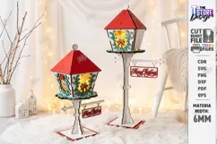 Christmas Flashlight Laser Cut | 3D Christmas Lantern Post Product Image 1